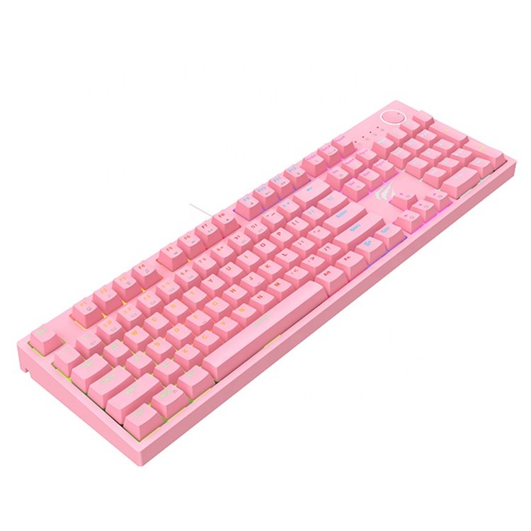 Havit KB871L Custom Logo Home Office 104Keys Keyboard Lightup Colourful Led Rgb Gamer Gaming Mechanical Keyboard