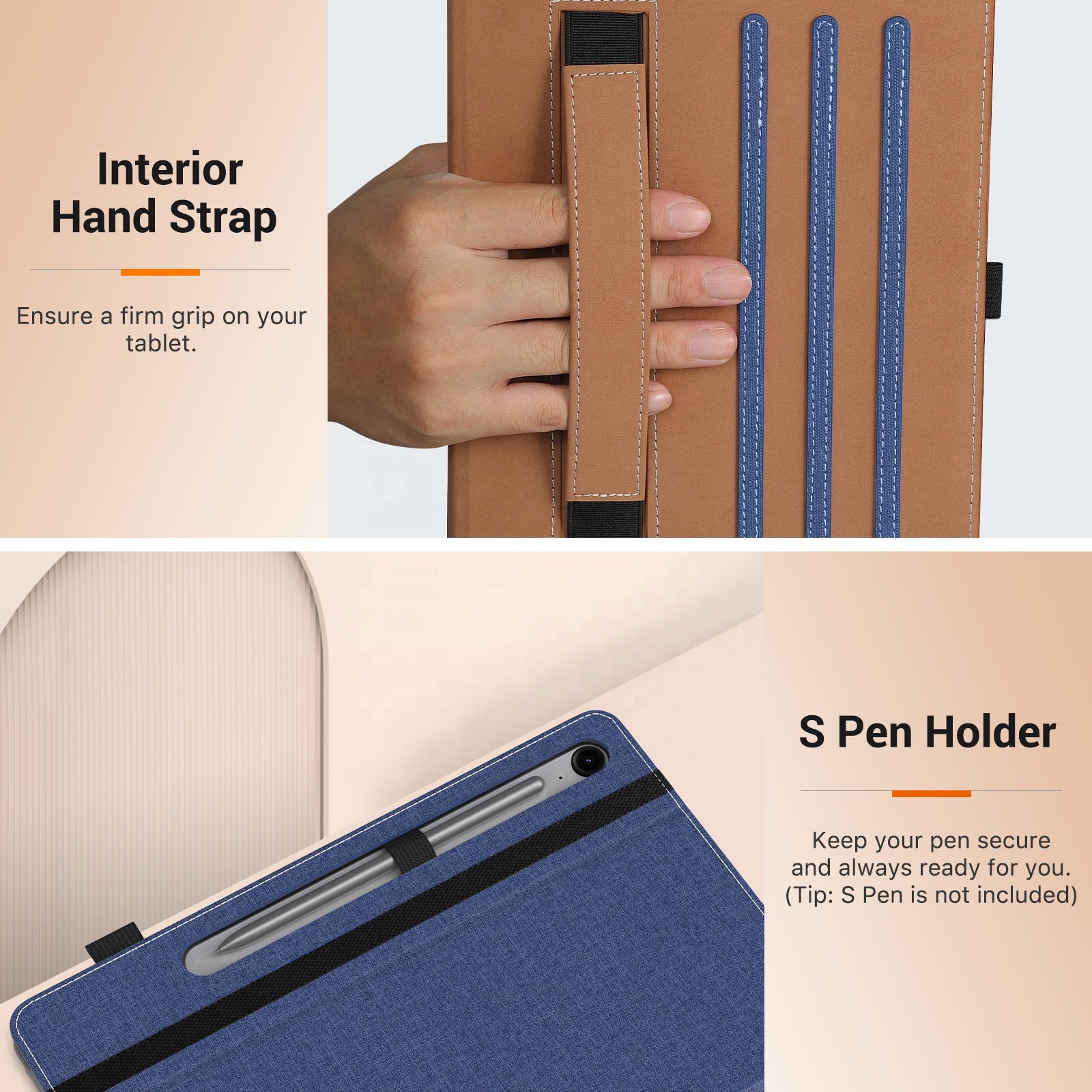 MoKo Full Protection Tablet Cover Premium PU Leather Front Stand Rugged Tablet Case for Samsung Galaxy Tab S9 FE 10.9 2023