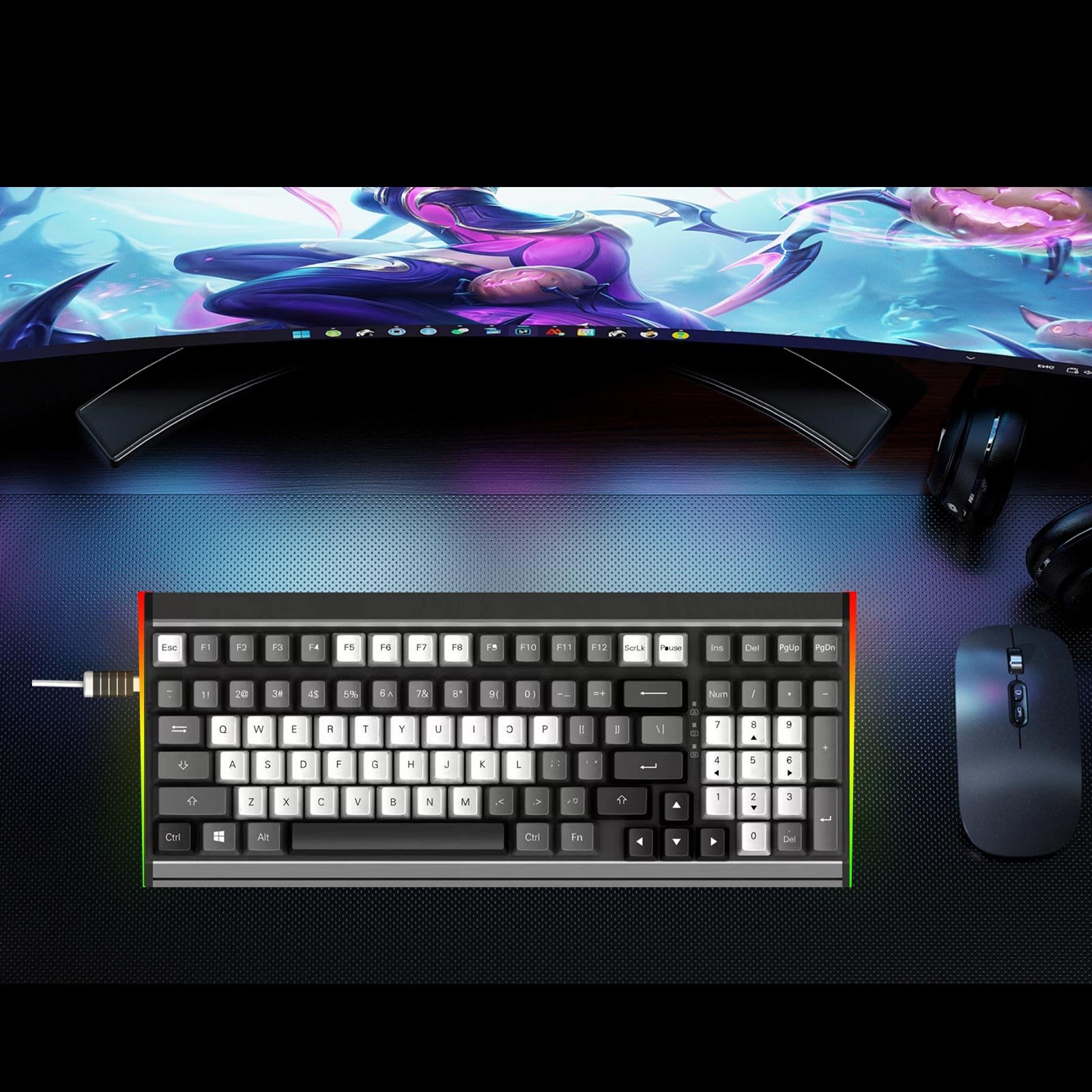 TOPSTYLE TKB-99 RGB Aluminum Alloy Usb Desktop Mechanical Keyboard USB Type C Wired Technology Low Price Keyboard Switch Matrix
