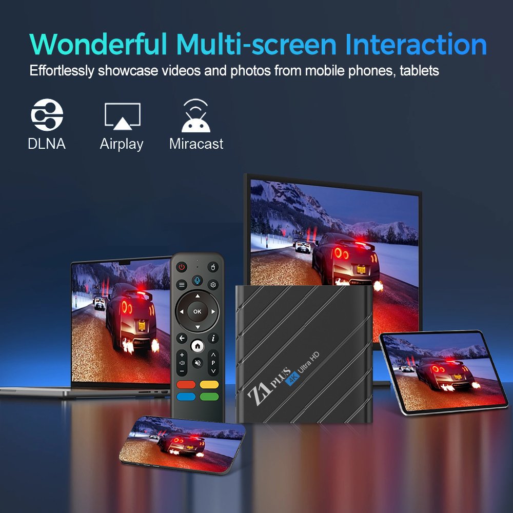 GYS Z1 Plus Cheapest TV Box Android 12 16G 32G ATV Allwinner H618 with BT Voice Remote Android TV Box