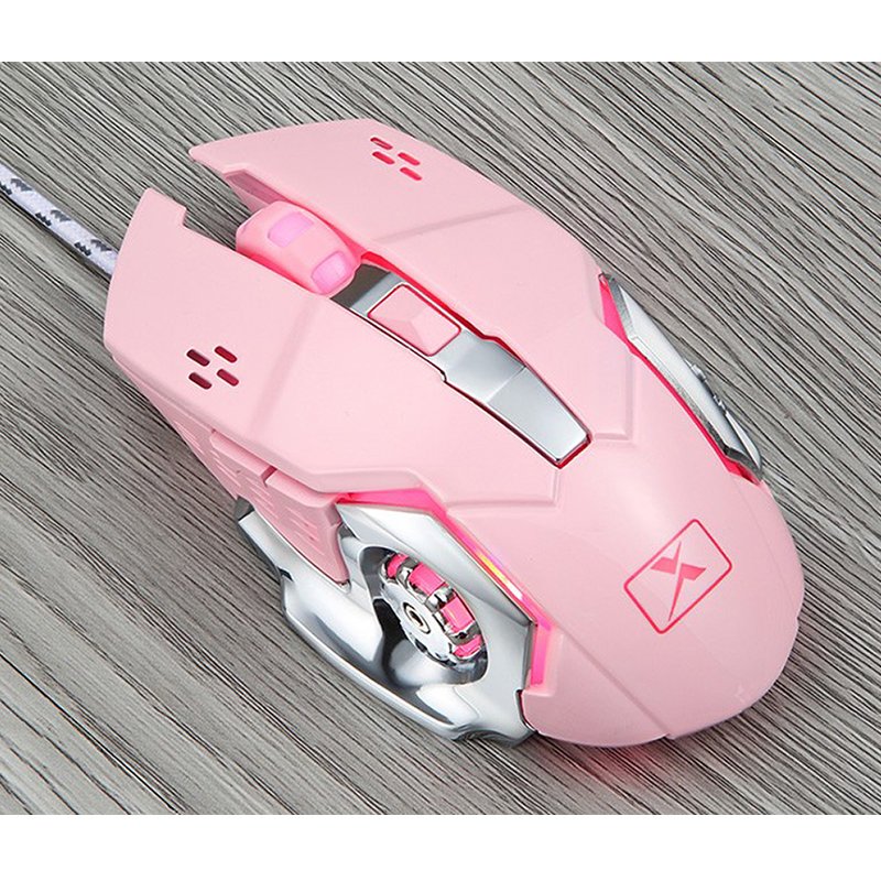 Gamingkeyboards Mechanical Gaming Keyboard and Mouse Combo With LED Backlit 104-Key Blue Switch Pink Wired Laptop Keyboard