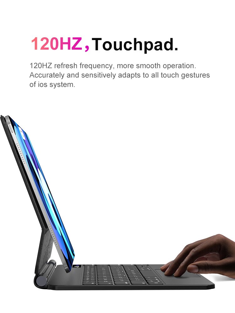 magneticmagnetic wireless tablet case for for iPad air4/5/6 iPad pro 11inch with Trackpad LED display Backlit auto sleep/wake