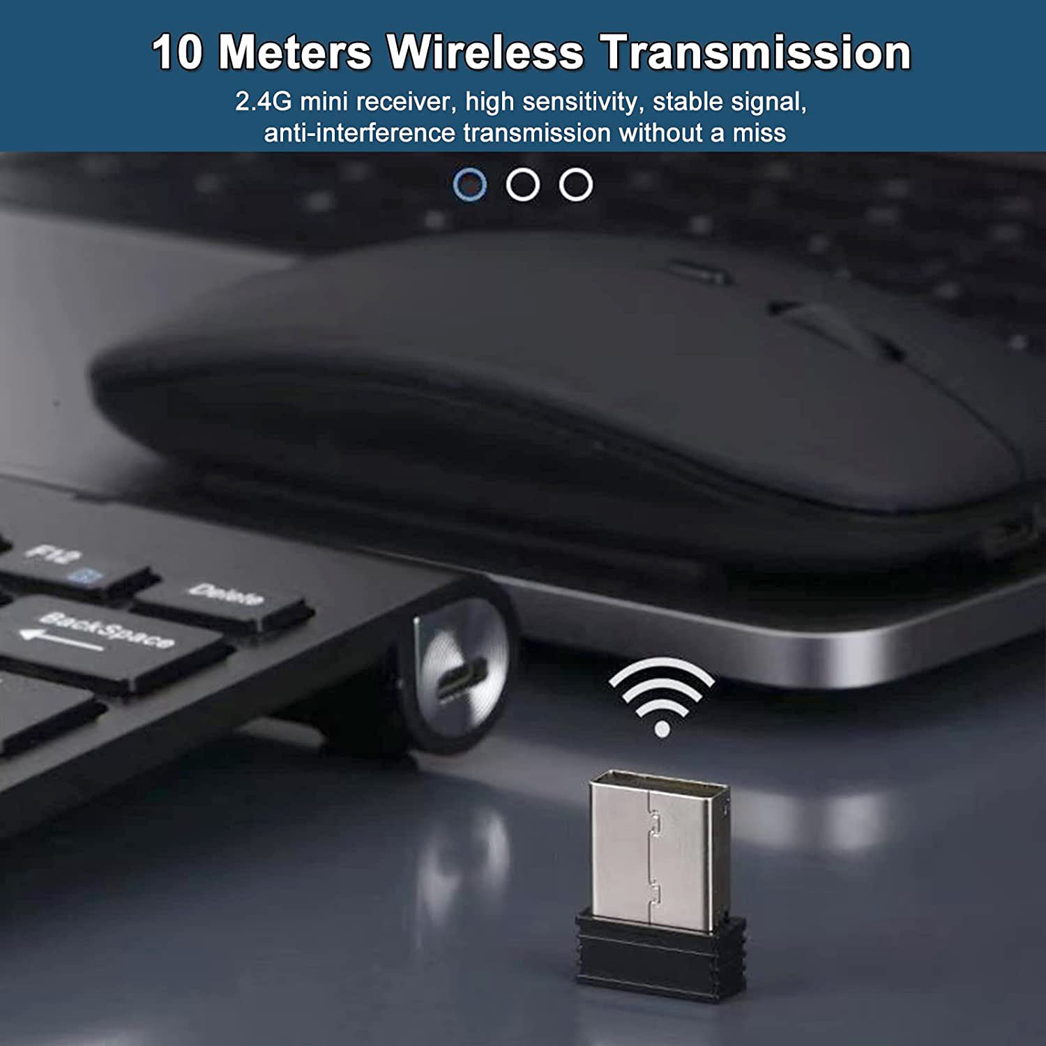 Office Feel Laptop 2.4G Plug And Play Scissor Switch Silent Wireless Keyboard and Mouse Combos For Computer, Laptop and PC