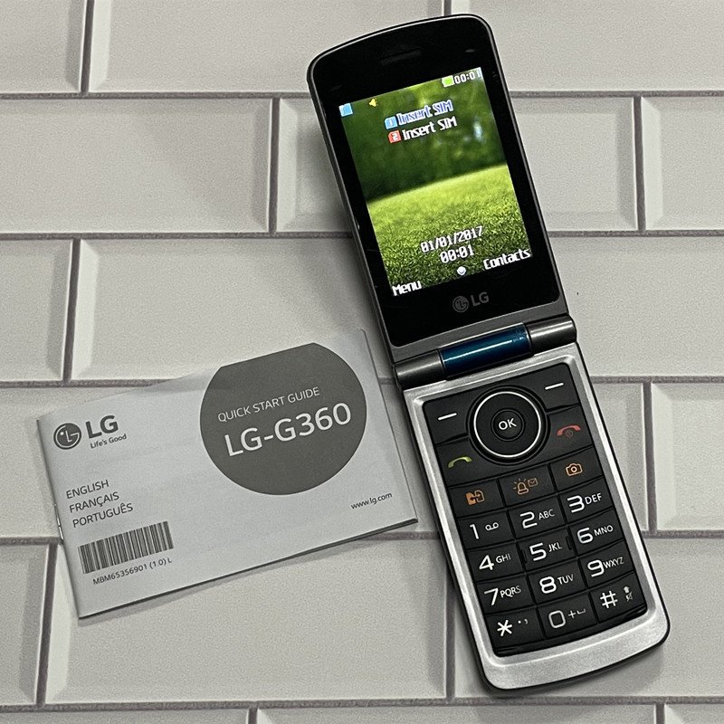 Hot selling LG-G360 flip feature phone dual card large font straight board button flip elderly phone
