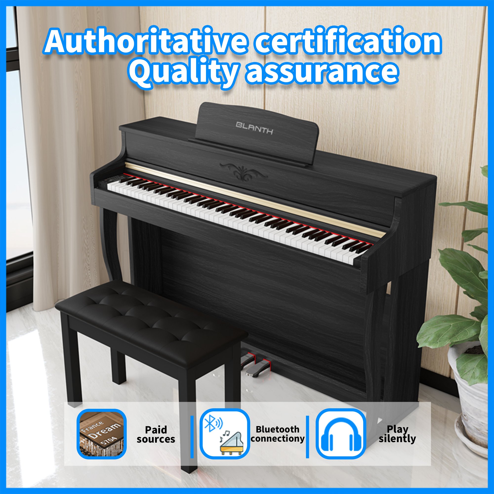 BLANTH studio keyboard professional piano usb music instrument piano 88 key piano upright