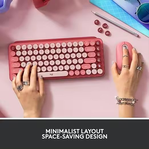 Custom Russian Logitech POP KEYS Ergonomic Office Pc Mobile Gamer RGB Computer Laptop Tablet Wireless Mechanical Gaming Keyboard