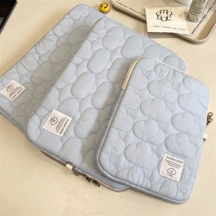 Puffy Laptop Pouch With Pocket for iPad Tablet Sleeves Galaxy Tab A 10.1 Smart Keyboard Portable Protective Bag