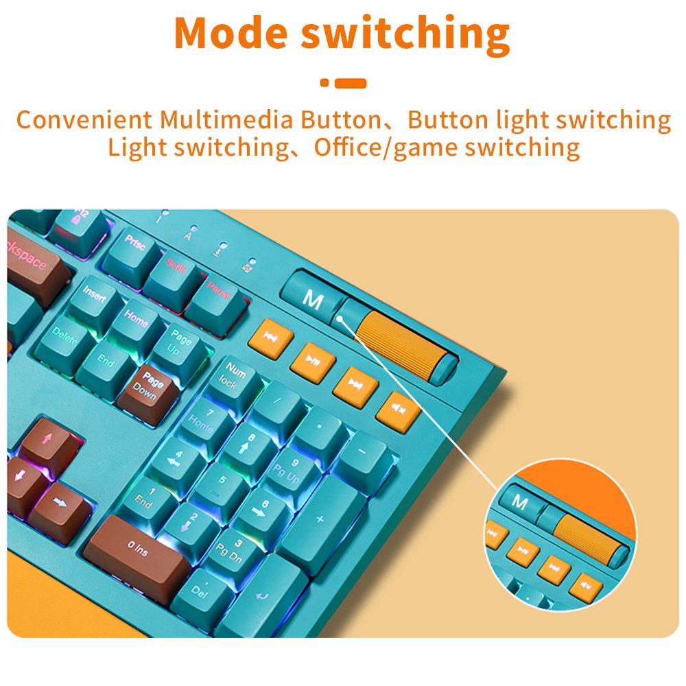 SAMA Custom Hotswap Mechanical Green Switch Keyboard Mechanical Programmable PC Desktop USB Wired Gaming Keyboard