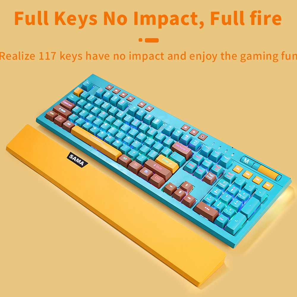 SAMA Custom Hotswap Mechanical Green Switch Keyboard Mechanical Programmable PC Desktop USB Wired Gaming Keyboard