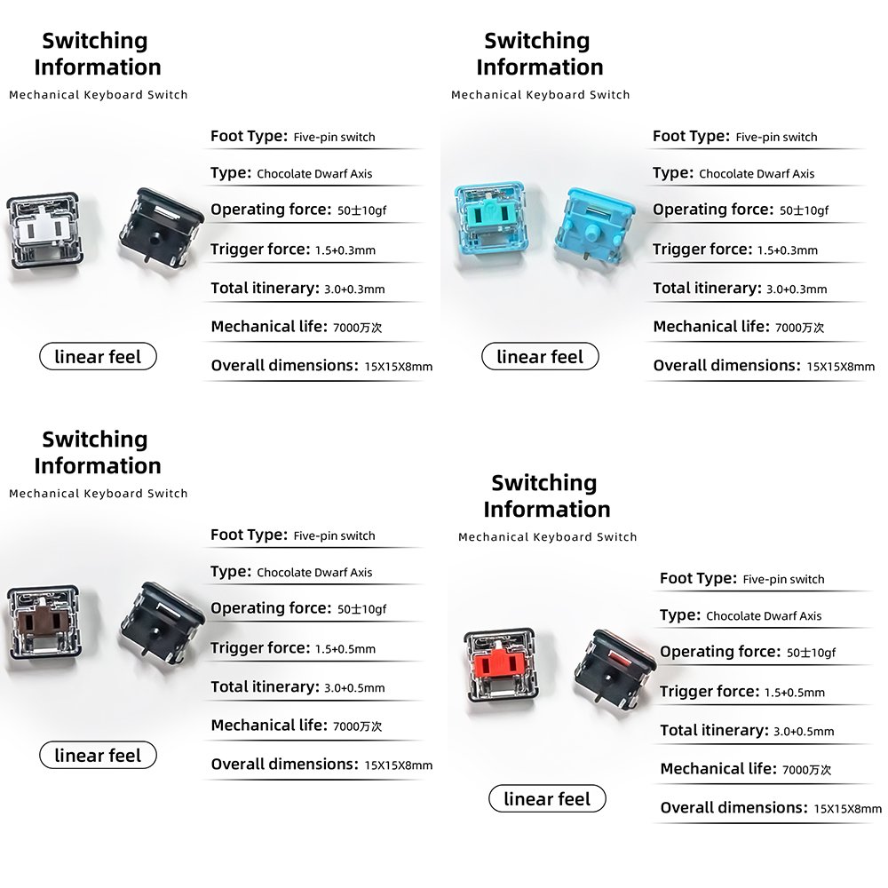 Kailh 1350 Chocolate Choc Low Profile Half High Ultrathin Switch for Keyboard Red Kailh Switches