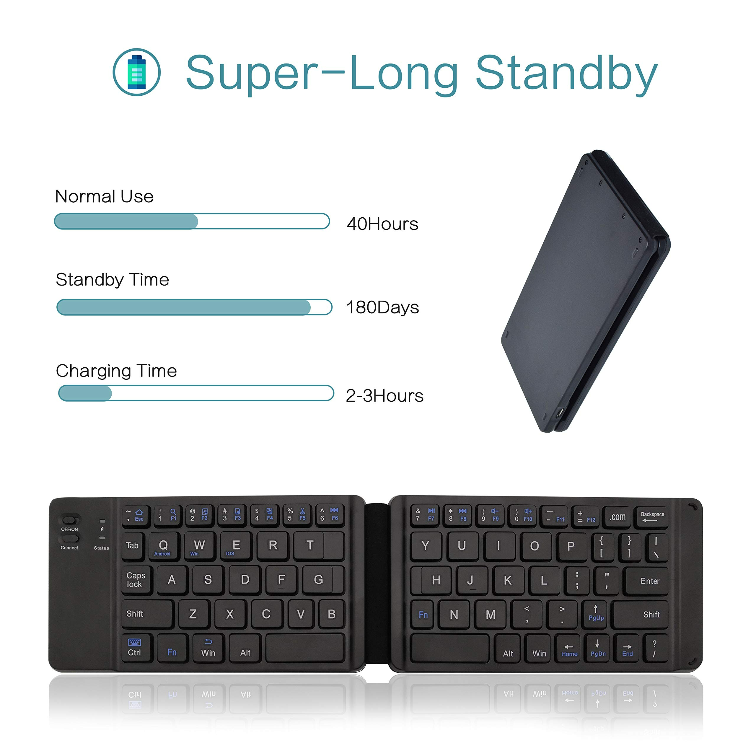 pocket size mini bt folding keyboard double foldable keyboard for travel