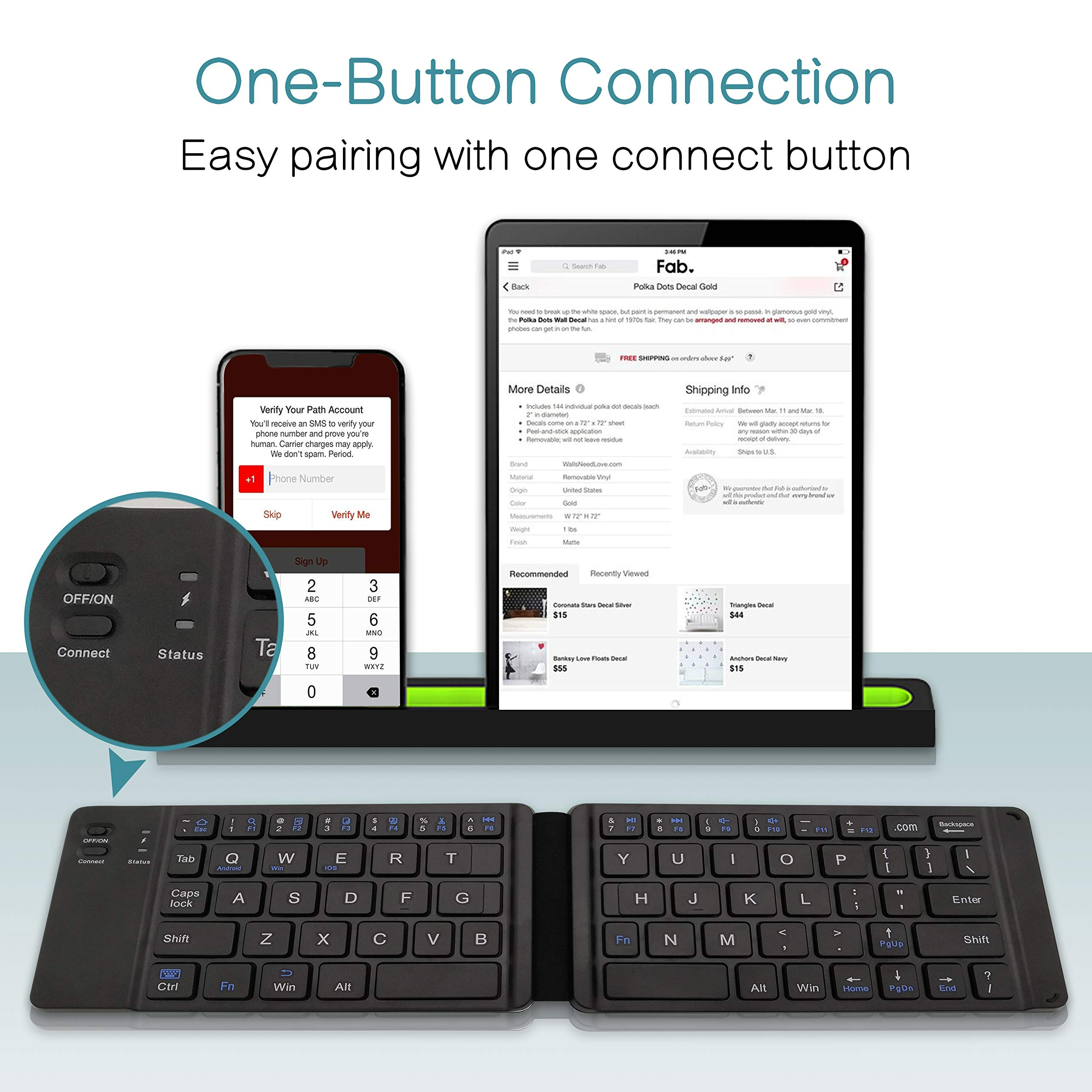 pocket size mini bt folding keyboard double foldable keyboard for travel