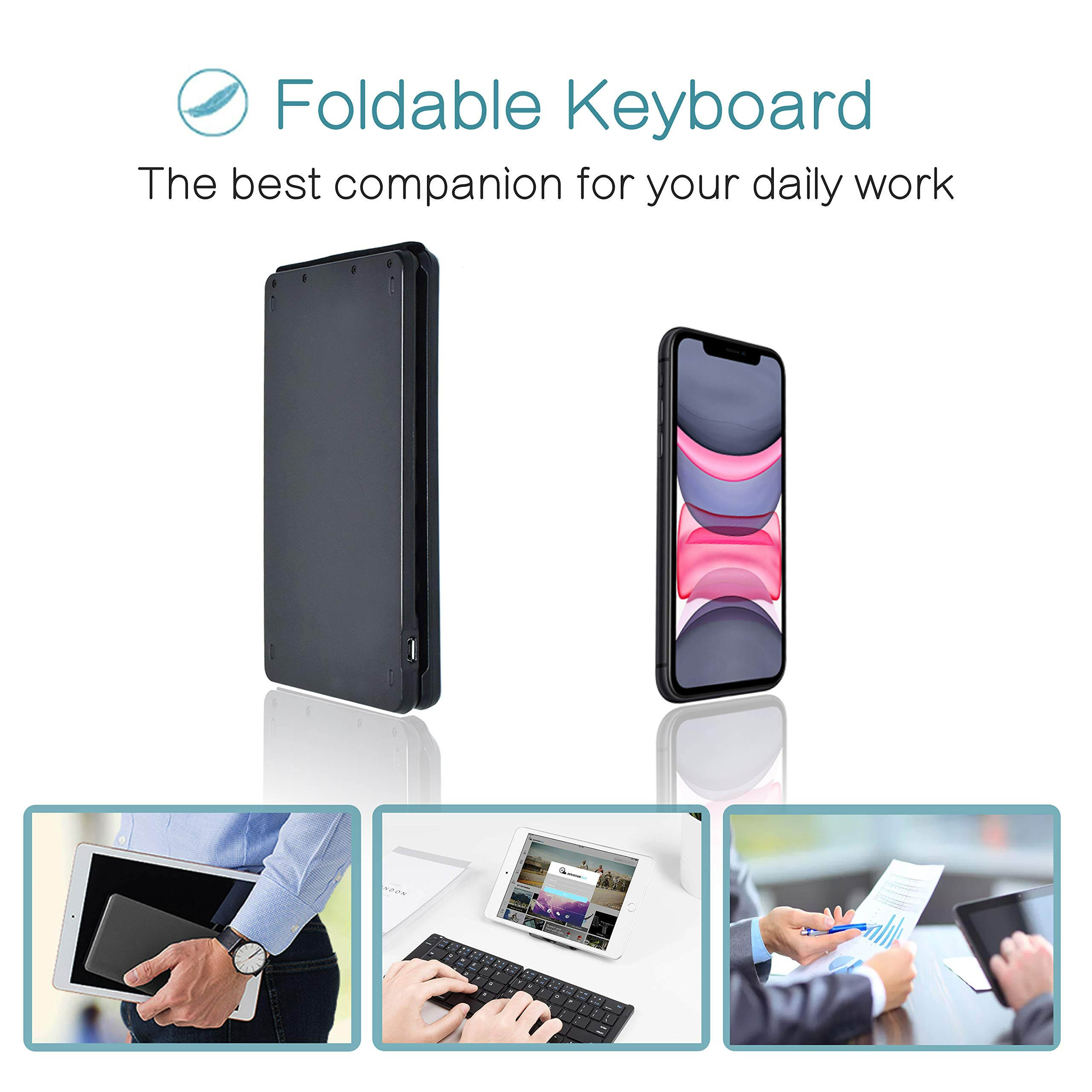 pocket size mini bt folding keyboard double foldable keyboard for travel