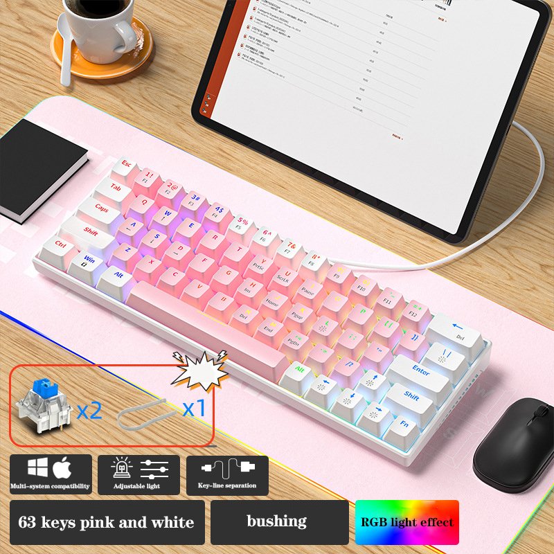 60% wire ergonomic mechan computer switch switches usb custom backlit wireless mechanical backlight mini rgb gaming keyboard