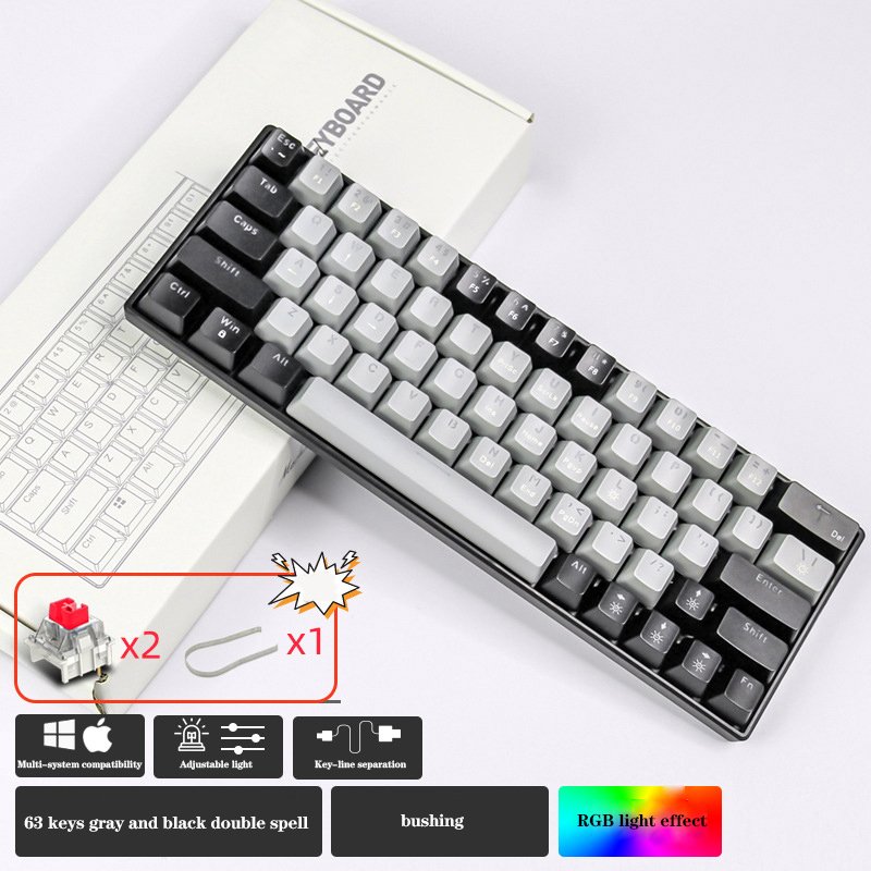 60% wire ergonomic mechan computer switch switches usb custom backlit wireless mechanical backlight mini rgb gaming keyboard