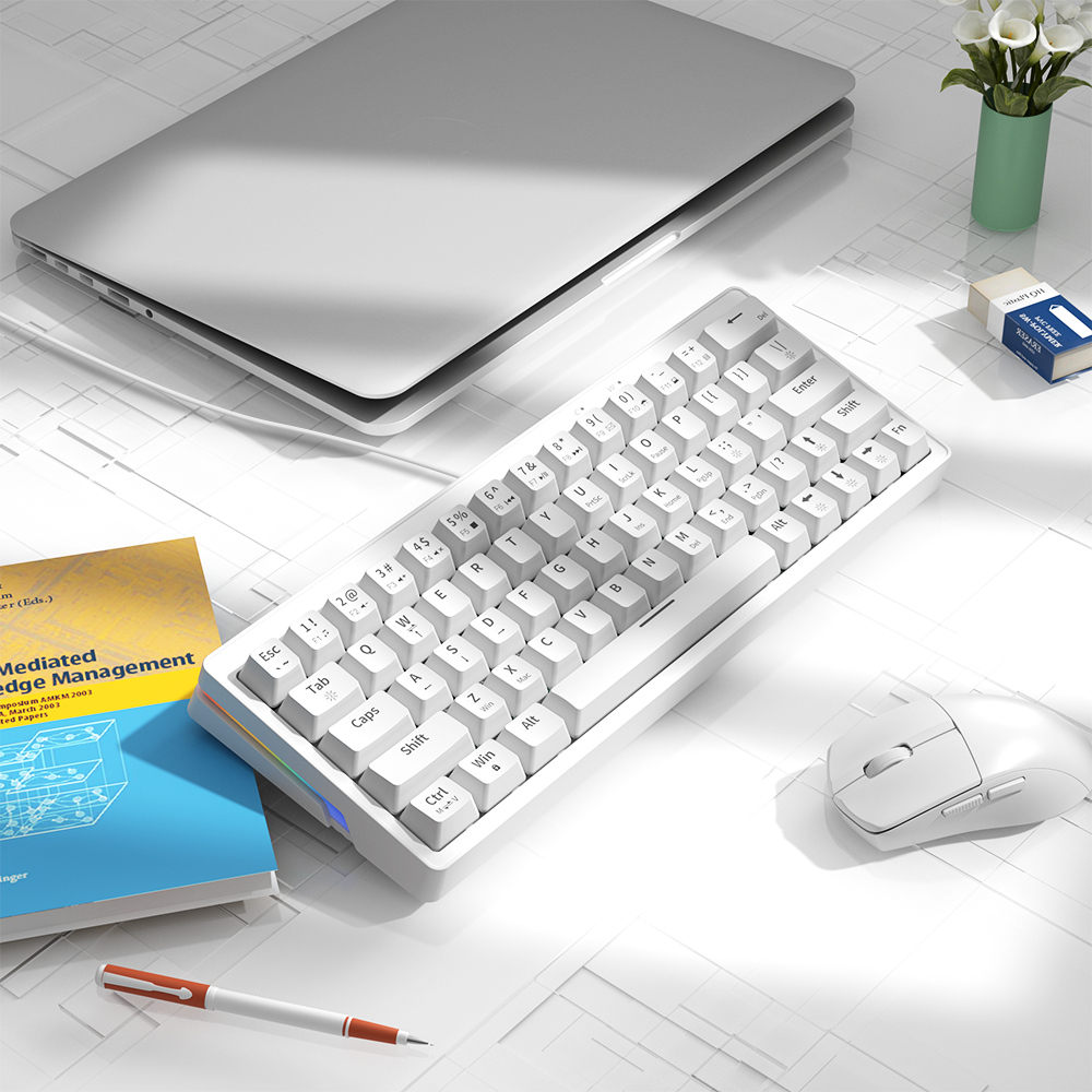 ZA63 Pro Mechanical Keyboard RGB Backlight Wired/wireless 2.4G BT Tablet Desktop Computer Game 63 Keys Keyboard