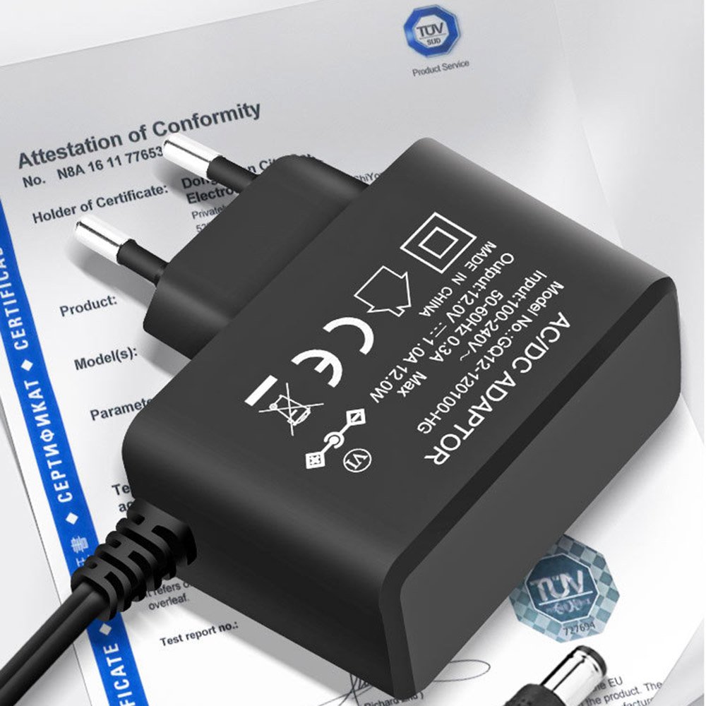 Wholesale CE 12V 1A Power Supply Adapter EU Wall Plug Power Supply Charger for LED Strip Light Speaker Router CCTV Camera