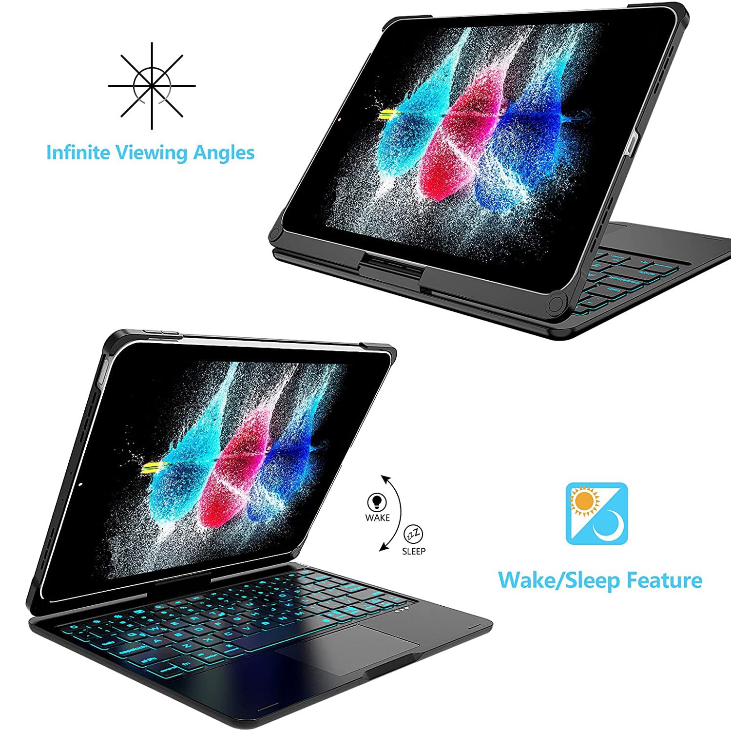 Backlit 360 Rotating Magic Touchpad lPad Keyboard Case Compatible With Ipad Pro 11 Inch lpad Air 4Th Generation 10.9 Inch