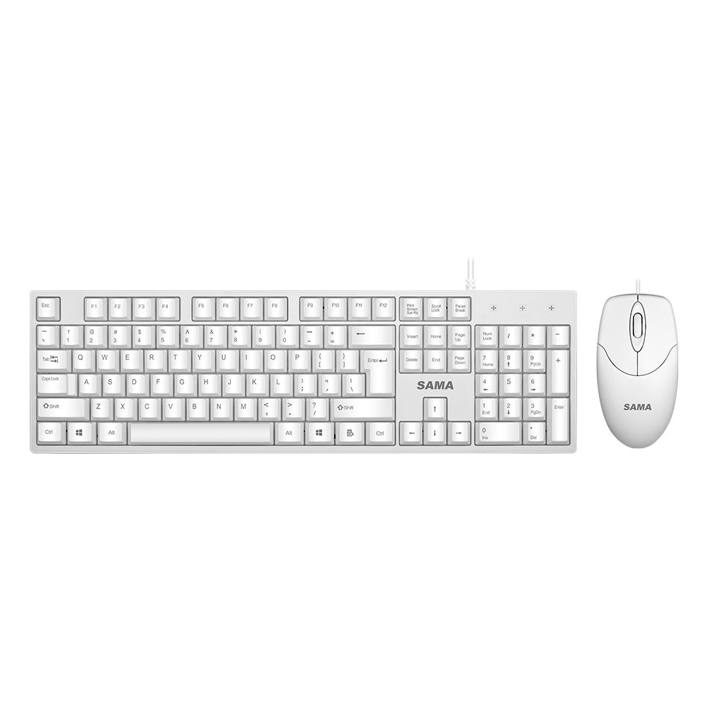 SAMA Best Seller Keyboard and Mouse Set Wired 104 Keys Black Keyboard and Mouse Combos