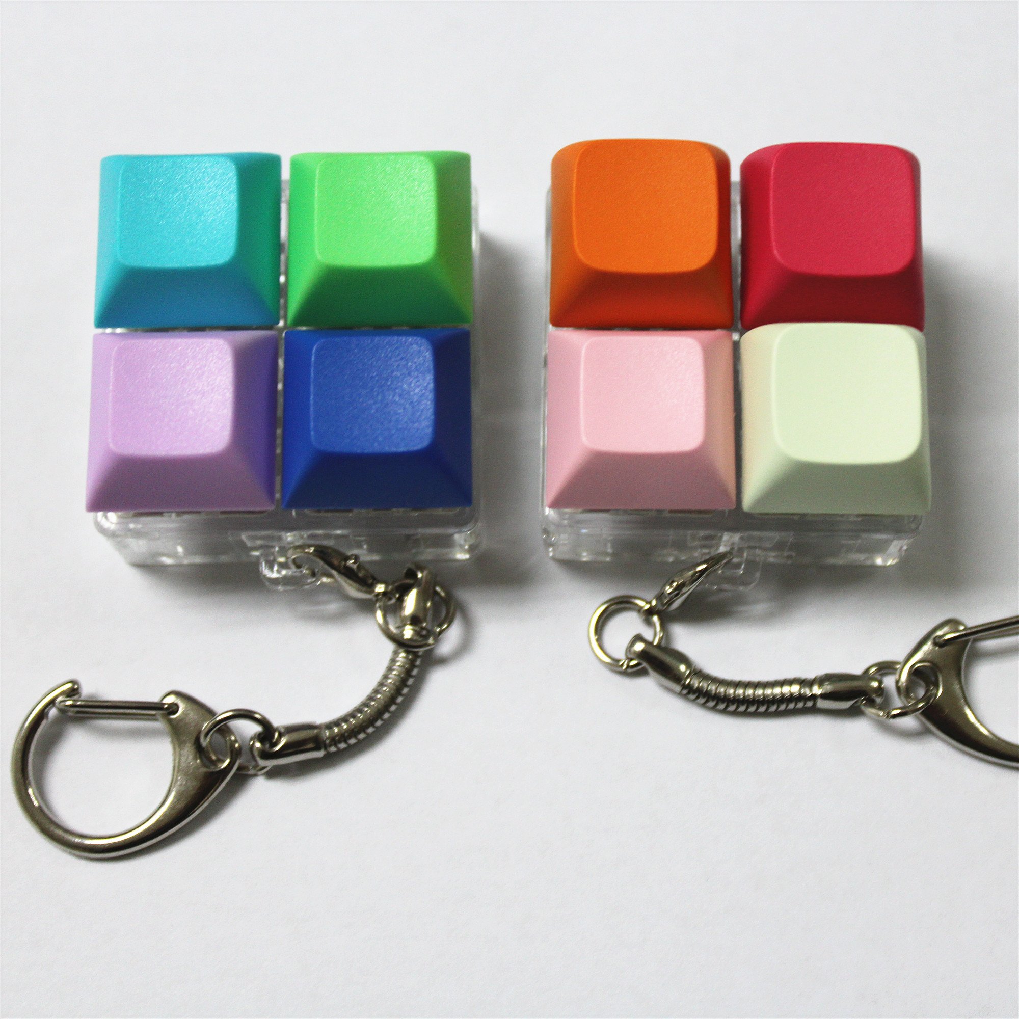 Square Shape Keyboard Fidget Keychain Decompression Toys Keyboard Fidget Clicker Finger Keyboard Toys