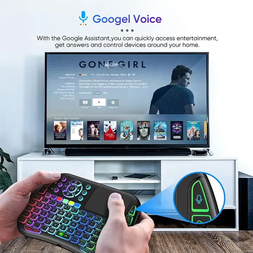 Topleo OEM Mini Keyboard Portable RGB LED colorful Backlit touchpad Wireless handheld keyboard android tv box mini keyboard