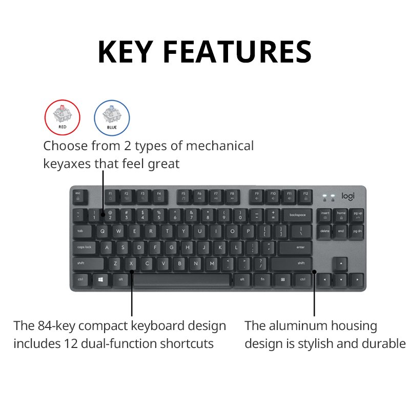 Best Price Logitech K835 Mini Mechanical Green shaft black Wired Keyboard Gaming office Keyboard