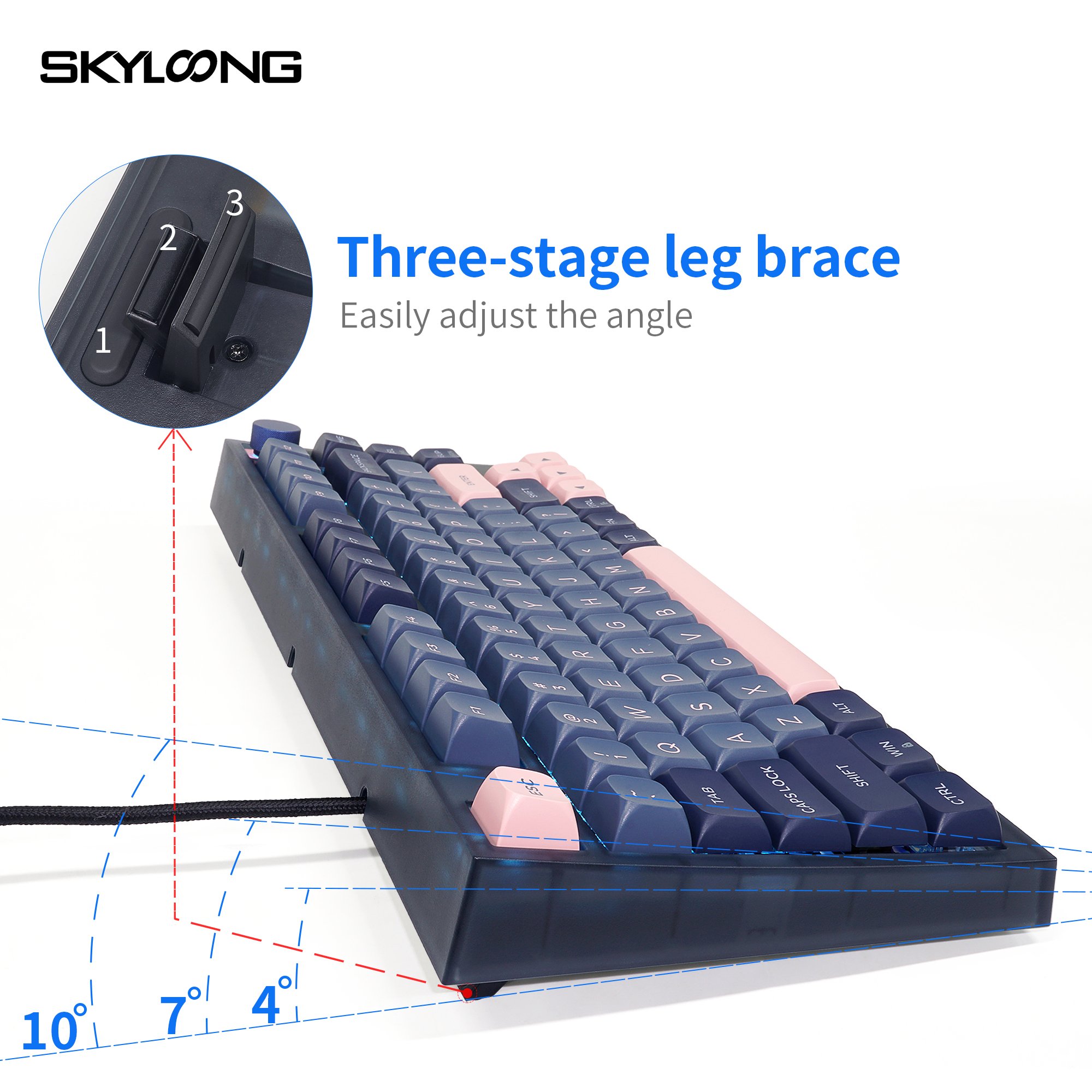 Skyloong gk75 newest hotswappable customizable wired optical switch 75% gaming mechanical keyboard