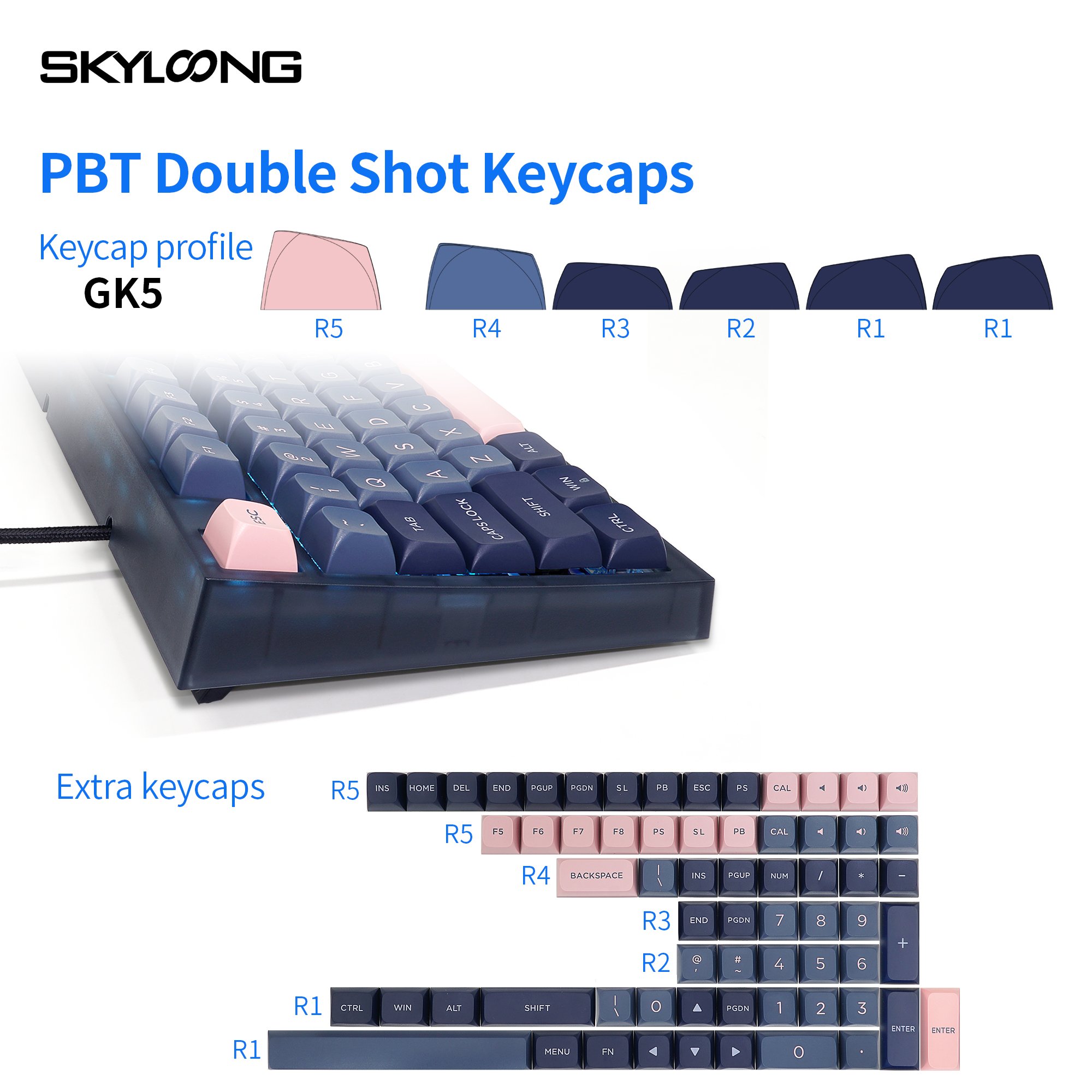 Skyloong gk75 newest hotswappable customizable wired optical switch 75% gaming mechanical keyboard