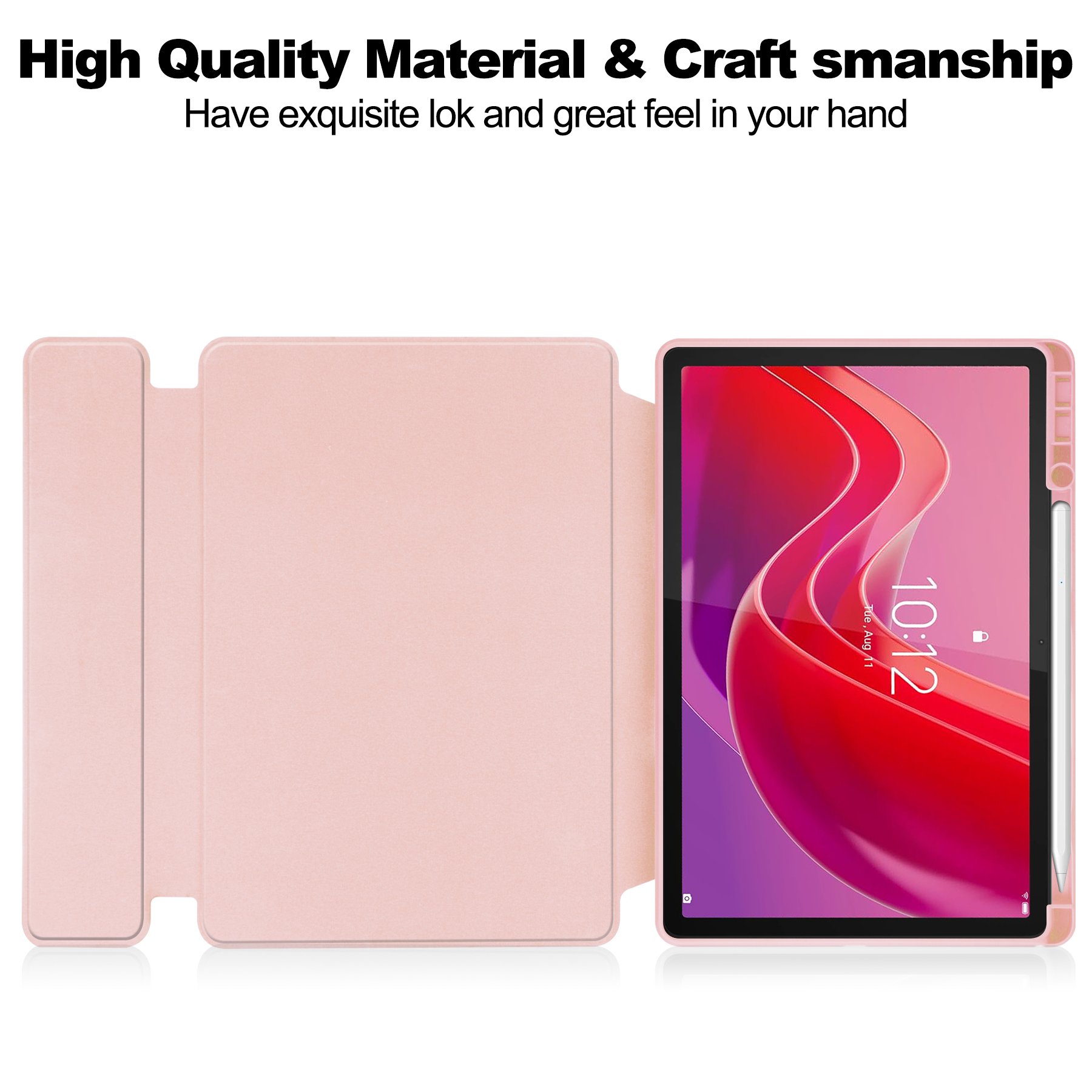 360 Rotating Case for Lenovo Xiaoxin Pad 2024 TB331FC/ Tab M11 TB-330FU 11" Clear Back Shockproof Tablet Cover with Keyboard