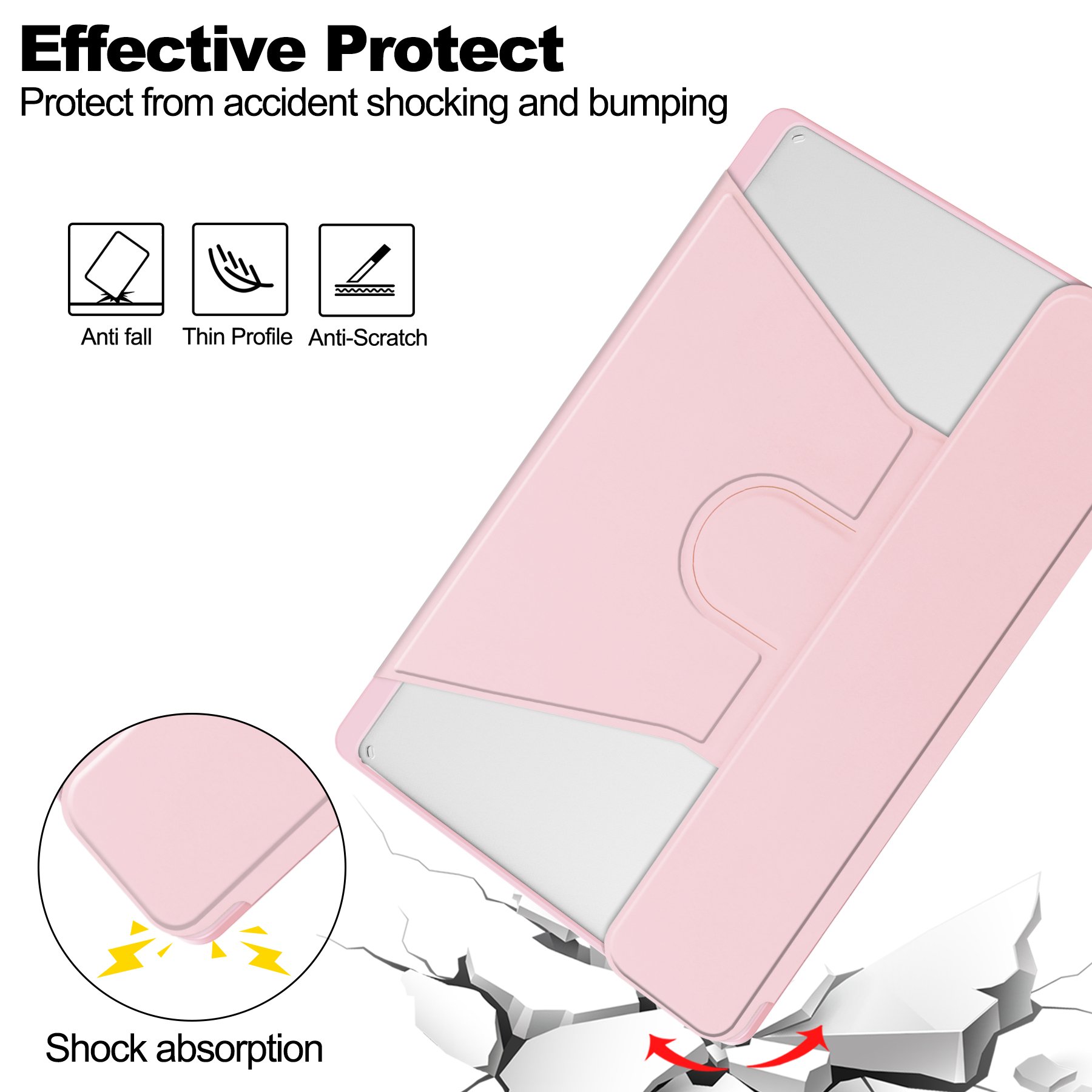 360 Rotating Case for Lenovo Xiaoxin Pad 2024 TB331FC/ Tab M11 TB-330FU 11" Clear Back Shockproof Tablet Cover with Keyboard