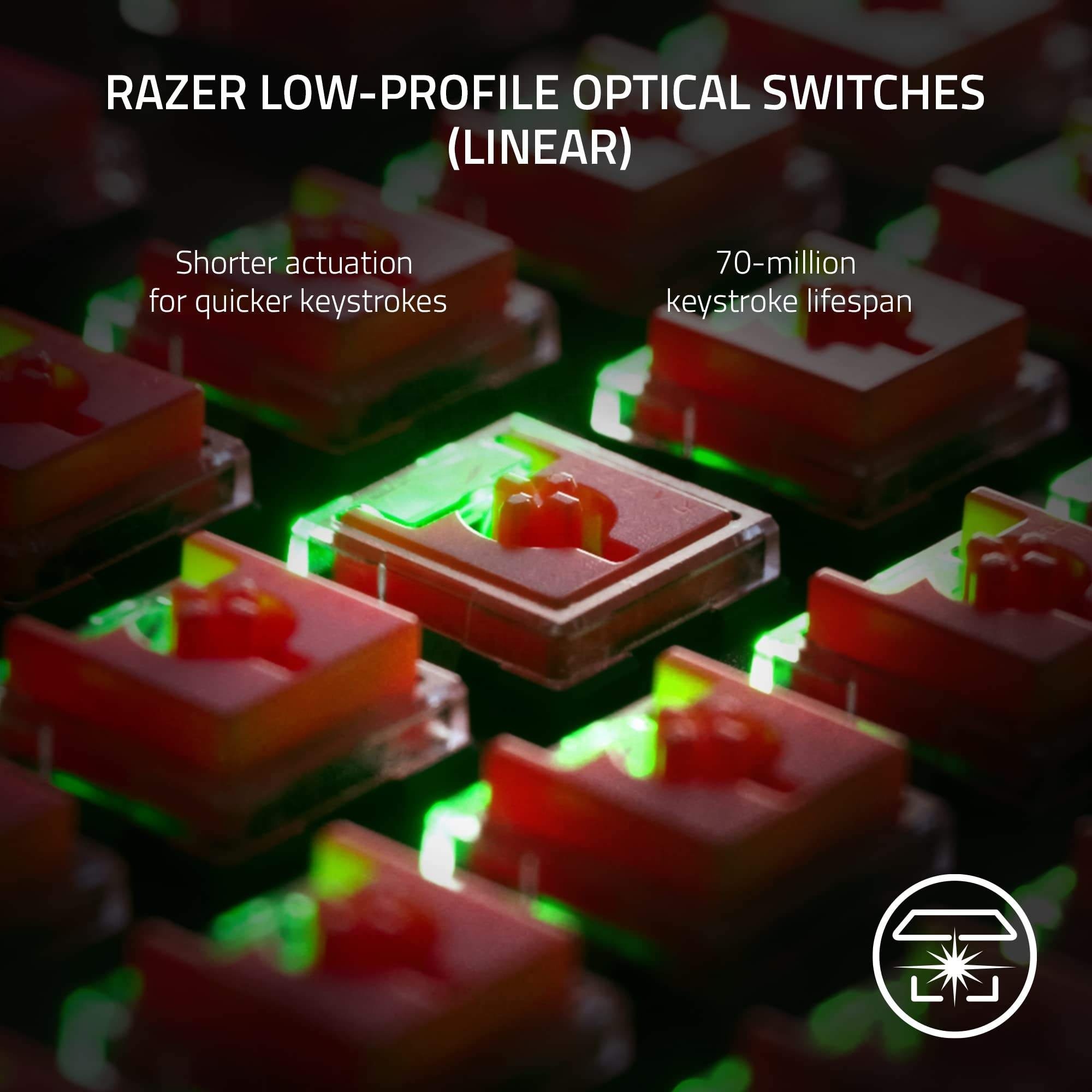 Optical Switches Linear Red HyperSpeed Wireless Razer DeathStalker V2 Pro TKL Wireless Gaming Keyboard