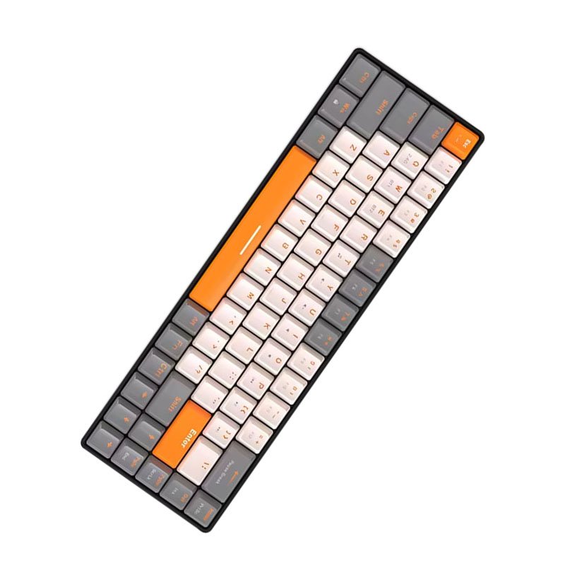 Customizable Mechanical Keyboard - Ergonomic 68 Keys Bluetooth Wireless with RGB Backlighting