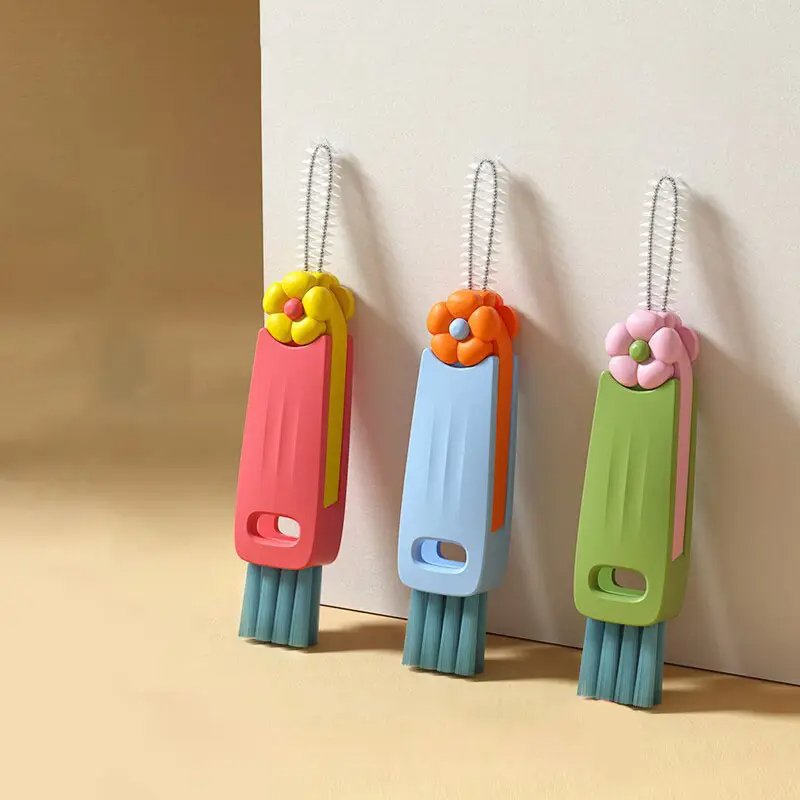 Mini Crevice Cleaning Brush Small Curved Computer Keyboard Cleaner Brush Flexible Window Water Bottle Cup Gap Brush