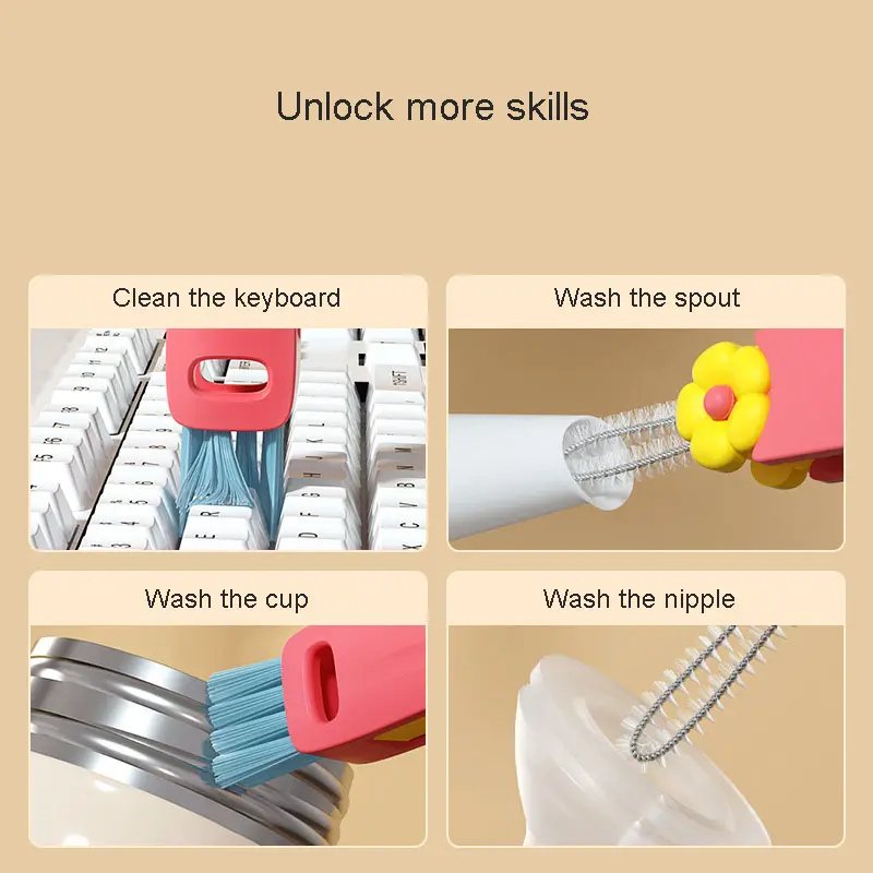 Mini Crevice Cleaning Brush Small Curved Computer Keyboard Cleaner Brush Flexible Window Water Bottle Cup Gap Brush