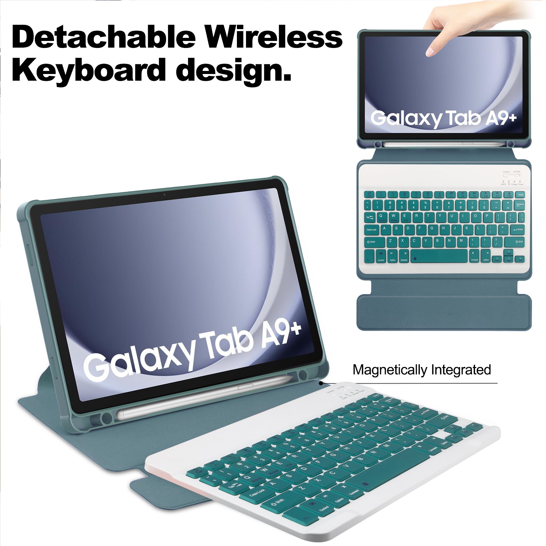 [Case For Samsung Tab A9] [ Case For Samsung Tab A9 Plus ]Detachable Magnetic Smart Keyboard Case For Samsung Galaxy Tab A9 Plus