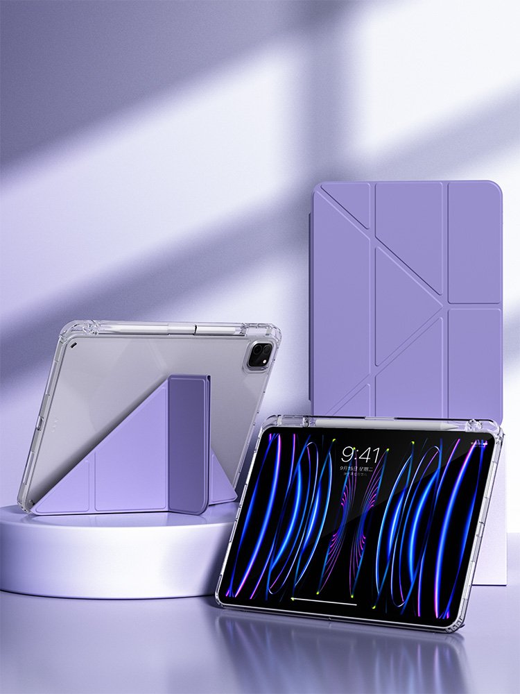 Acrylic Tablet Case PU Leather Smart Clear PC Shell for 10.9 inch ipad 10th Generation 2022 Edition Magnetic Case