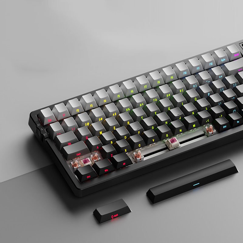 100-Key Mechanical Gaming Keyboard with Hot-Swappable Switches & Triple Mode Connectivity: Bluetooth, 2.4G, and Wired.