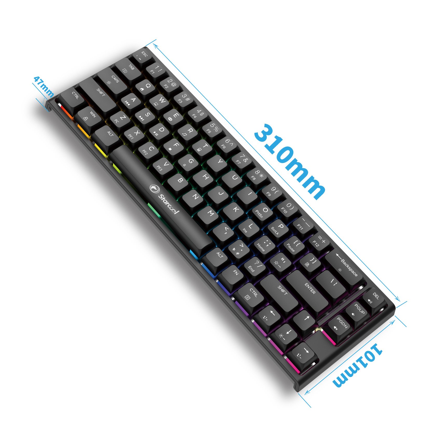 OEM Wireless Mechanical Gaming Keyboard 67 Keys RGB Backlit Hot Swappable Anti Ghosting Keyboard