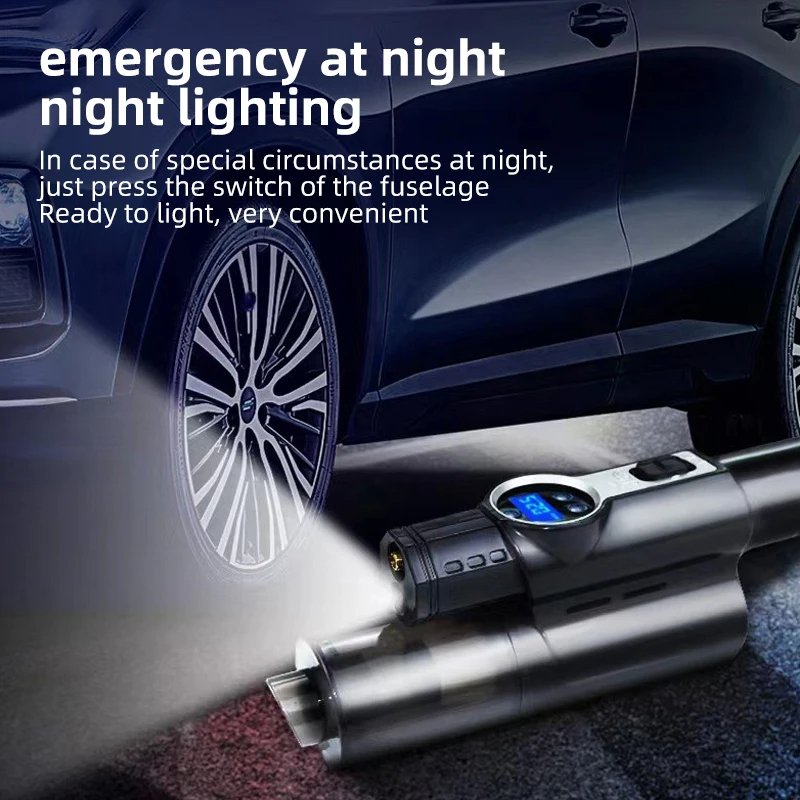 4 In 1 Mini Portable USB Charging Strong Suction Handheld Cordless Electric Home Car Vacuum Cleaner With Air Pump Pressure Gauge