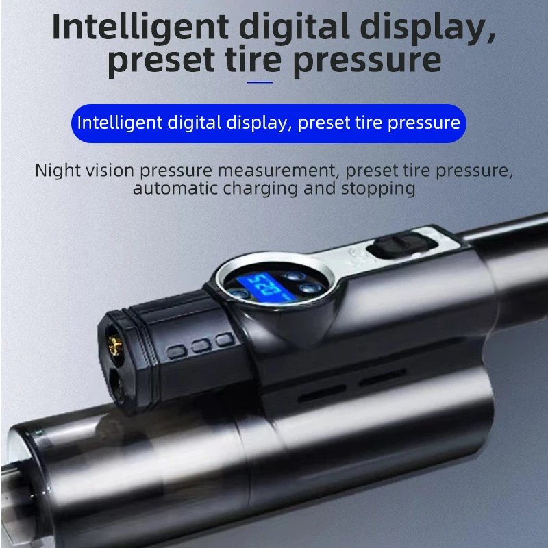 4 In 1 Mini Portable USB Charging Strong Suction Handheld Cordless Electric Home Car Vacuum Cleaner With Air Pump Pressure Gauge