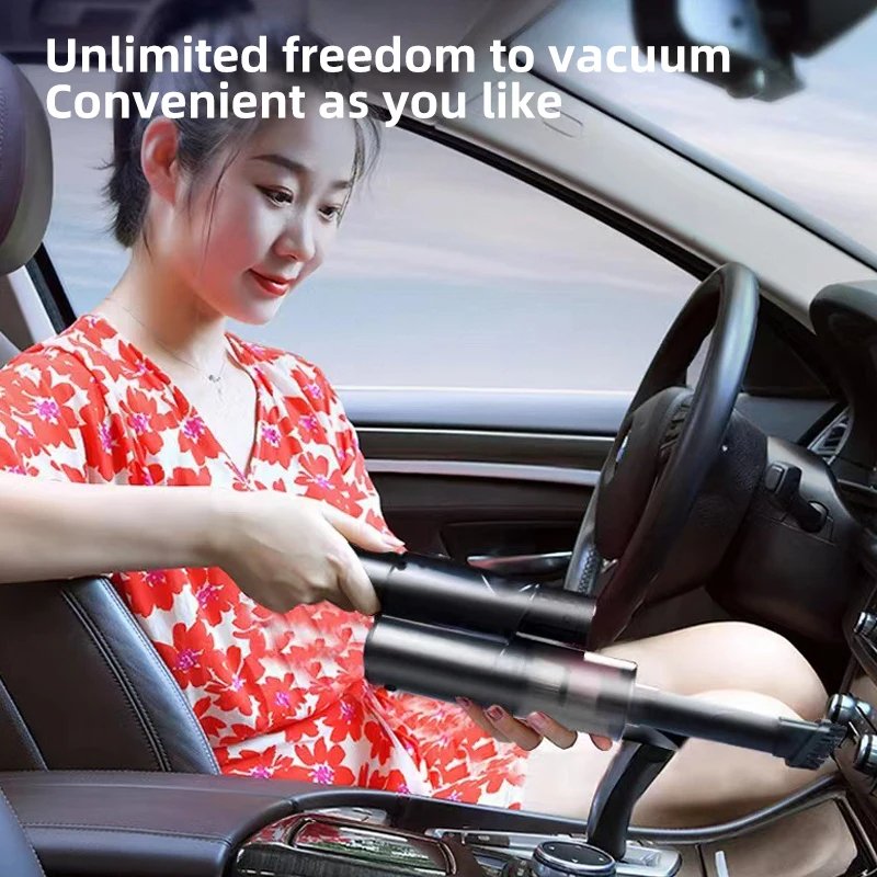 4 In 1 Mini Portable USB Charging Strong Suction Handheld Cordless Electric Home Car Vacuum Cleaner With Air Pump Pressure Gauge