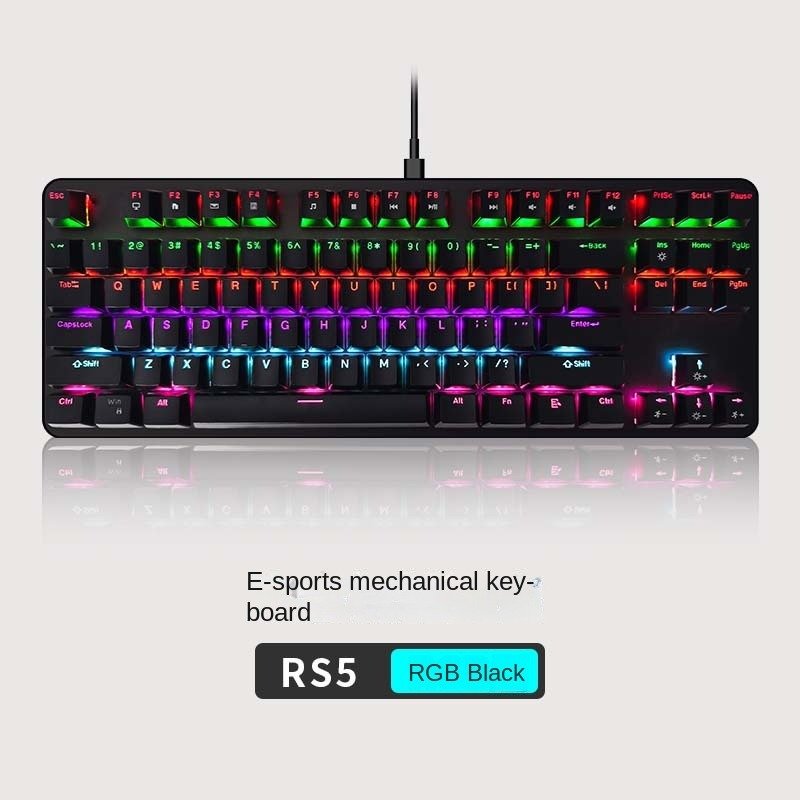 New Customizable 87 Keys RGB Backlit Gaming Keyboard PBT Multifunctional USB Interface keyboard
