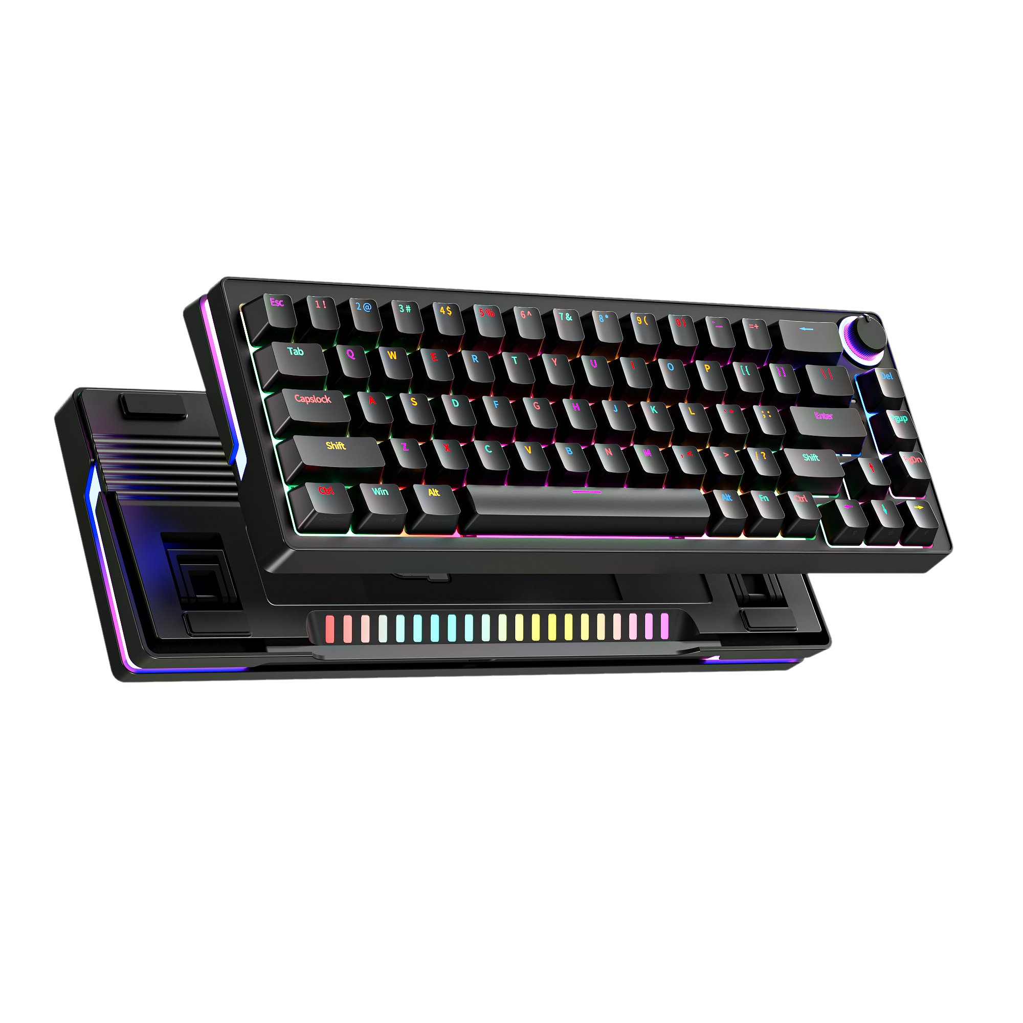 68 Keys Mechanical Gaming Keyboard Ultra Portable Mini Detachable USB Cable 16.8 Million Color LIGHTSYNC RGB Keyboard