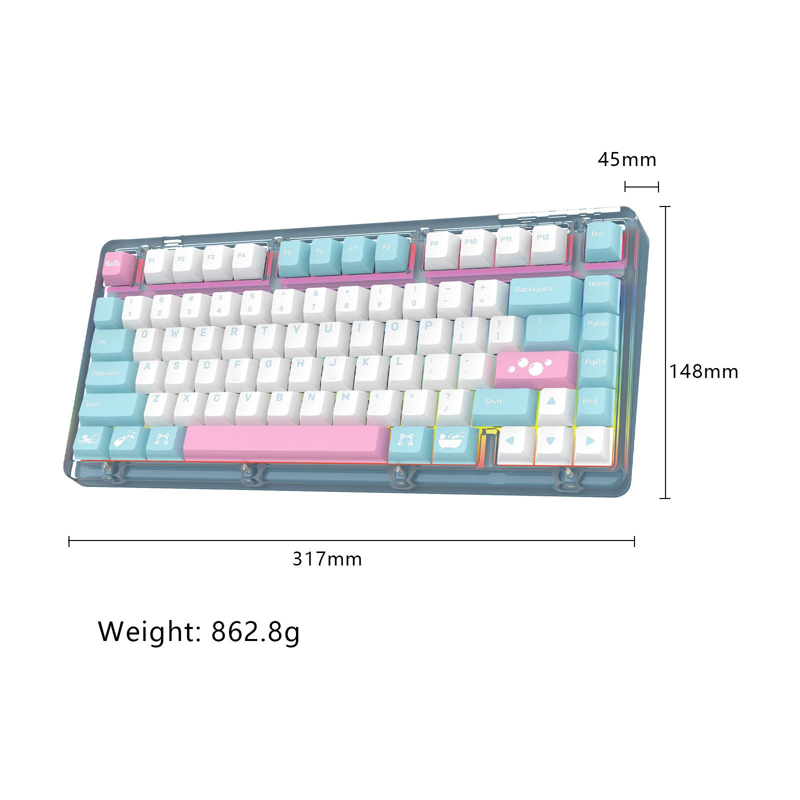 TOPSTYLE TKB-K75B High Quality Wired Cherry Switch Mechanical Keyboard RGB Hot Swap Keyboard Customized Usb Desktop OEM USB 2.0