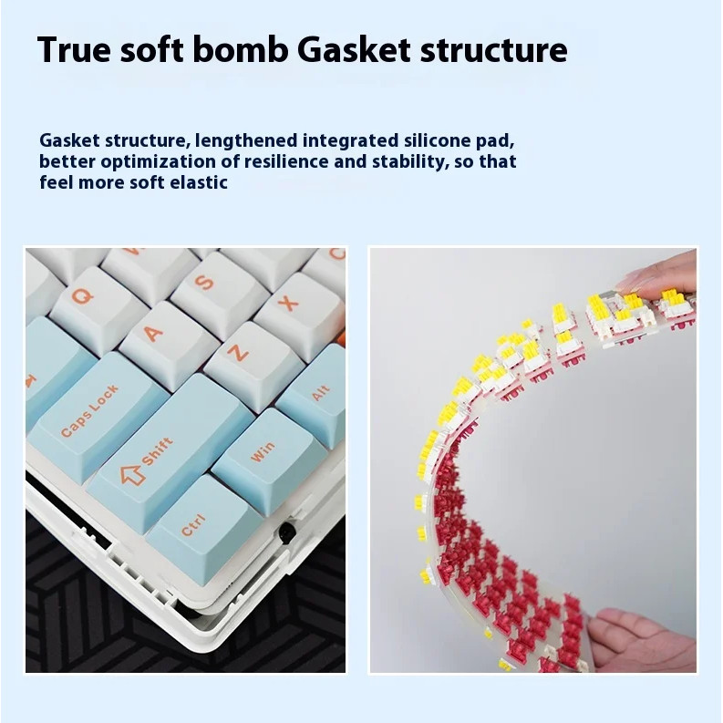 AULA S98 PRO 3 Mode Hot Swappable Wired and Wireless GASKET Structure Customization Keyboard RGB with Konb and Screen