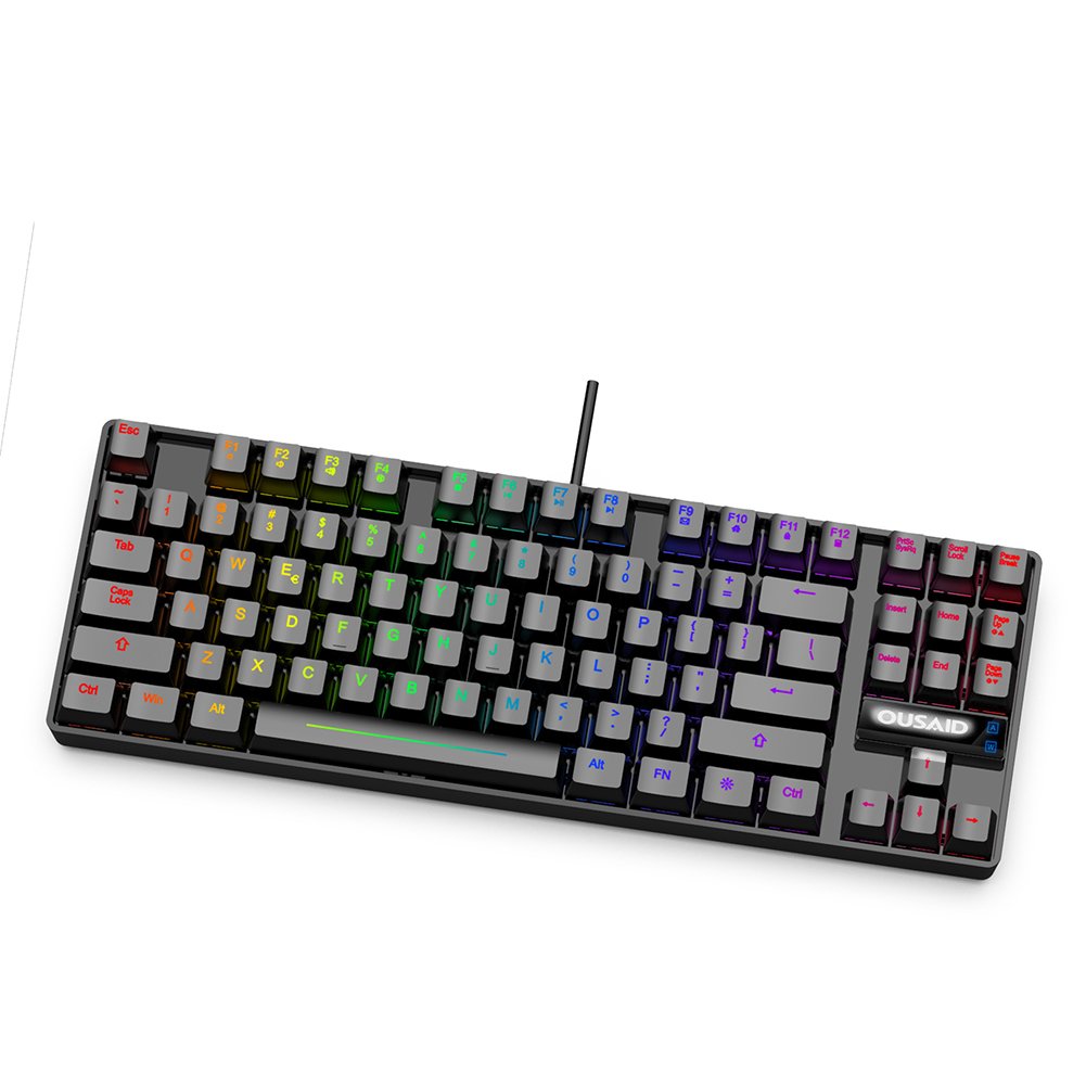 RGB Mechanical Gaming Keyboard 87 Keys LED Backlit Wired Programmable For teclado gamer