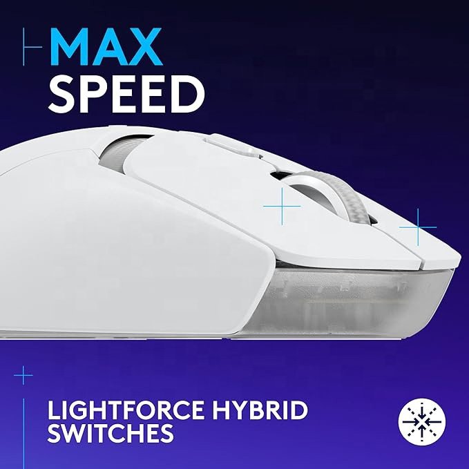 Logitech G309 Lightspeed Wireless Gaming Mouse Lightweight LIGHTFORCE Hybrid Switches Hero 25K Sensor