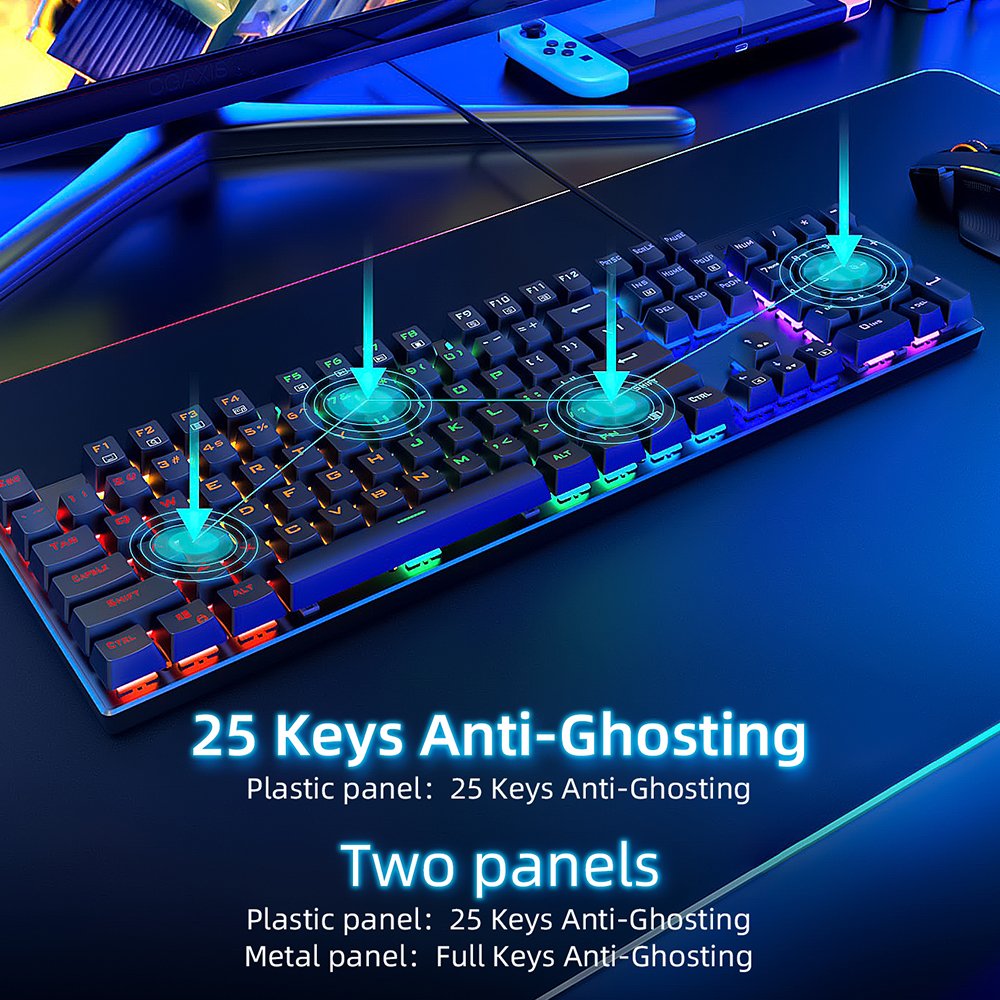 SAMA Low MOQ Gaming Mechanical Keyboard Multimedia 87 Keys Tenkeyless LED RGB Backlit PC Gamers Wired Computer Keyboard
