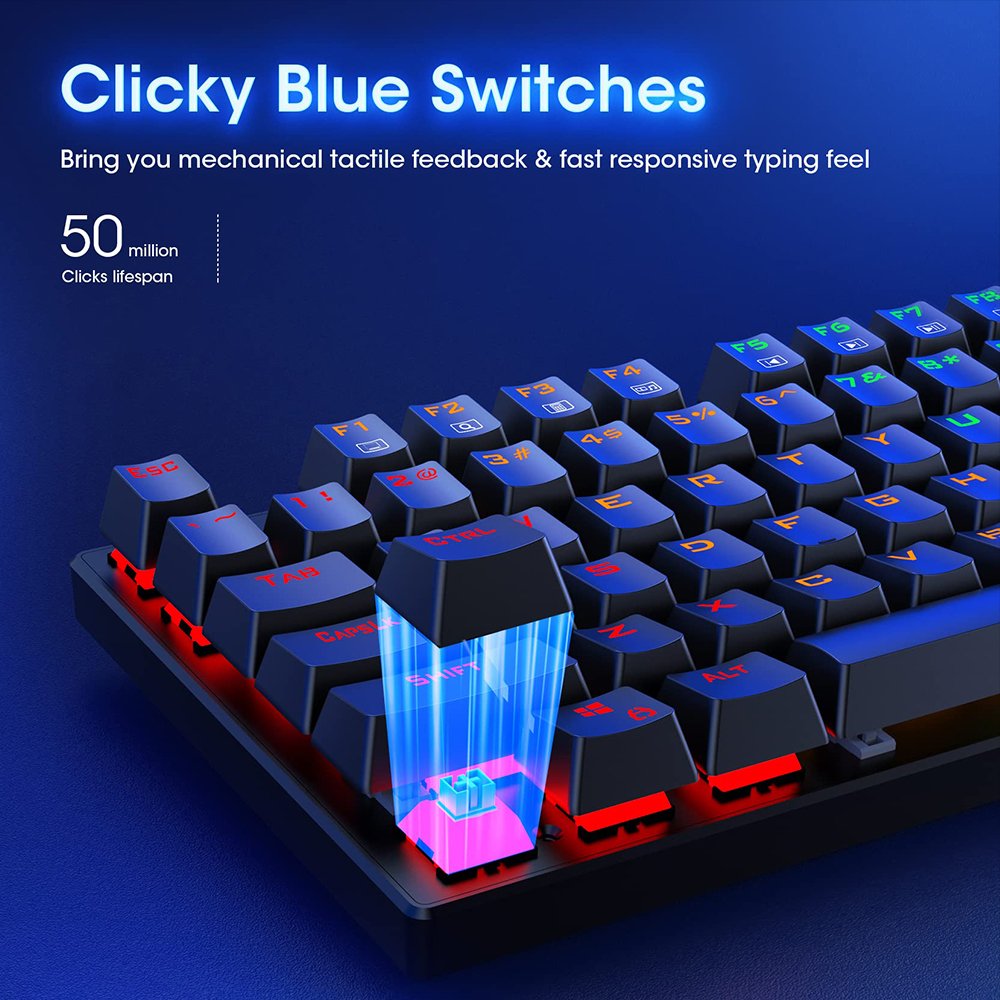 SAMA Low MOQ Gaming Mechanical Keyboard Multimedia 87 Keys Tenkeyless LED RGB Backlit PC Gamers Wired Computer Keyboard