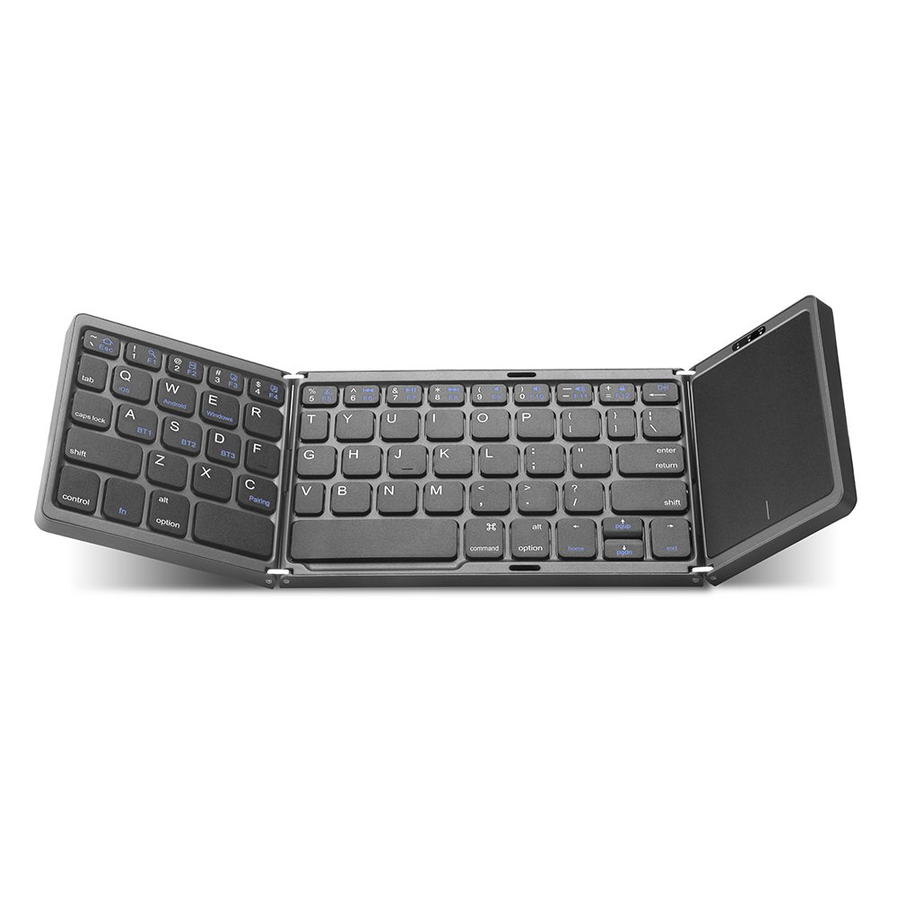 Wireless Black Layout Portable Promotion Folding Mouse And Combo Pocket Foldable Keyboard For Laptop Mobile Phone Pad 3 Device